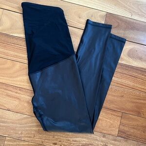 Isabel Maternity by Ingrid & Isabel Black Faux Leather-Look Maternity Leggings